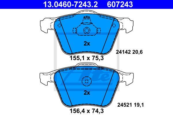 Klocki hamulcowe - komplet 13.0460-7243.2 ATE