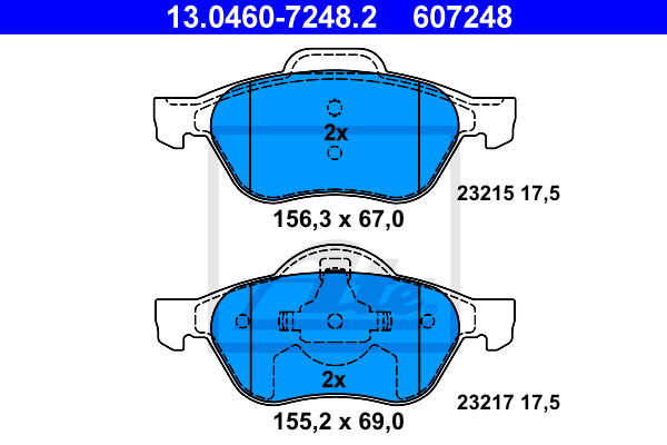 Klocki hamulcowe - komplet 13.0460-7248.2 ATE