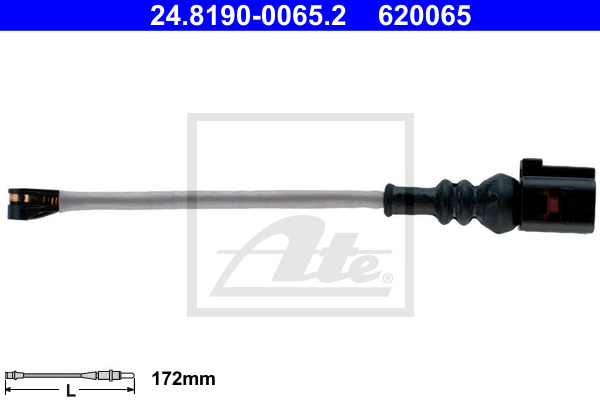 Styk ostrzegawczy, zużycie okładzin hamulcowych 24.8190-0065.2 ATE