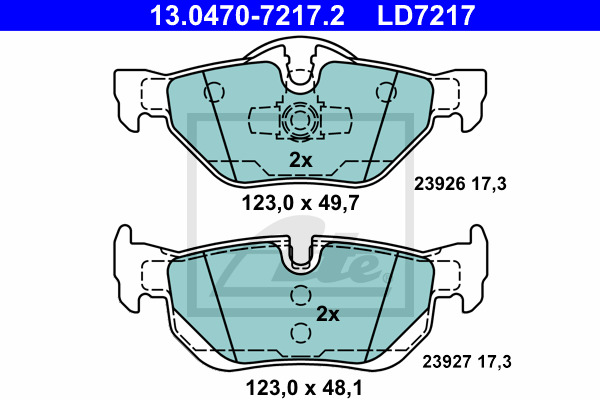 Klocki hamulcowe - komplet, ATE Ceramic wyprzedaż 13.0470-7217.2 ATE