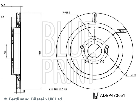 Tarcza hamulcowa ADBP430051 BLUE PRINT