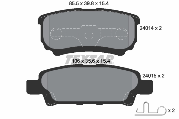 Klocki hamulcowe - komplet 2401401 TEXTAR