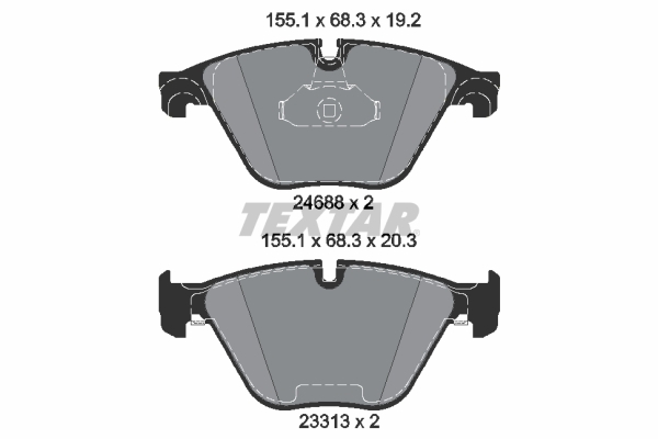 Klocki hamulcowe - komplet, epad 2468881 TEXTAR