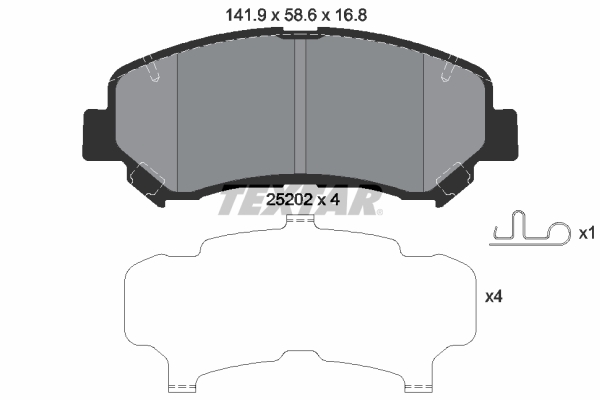 Klocki hamulcowe - komplet 2520201 TEXTAR