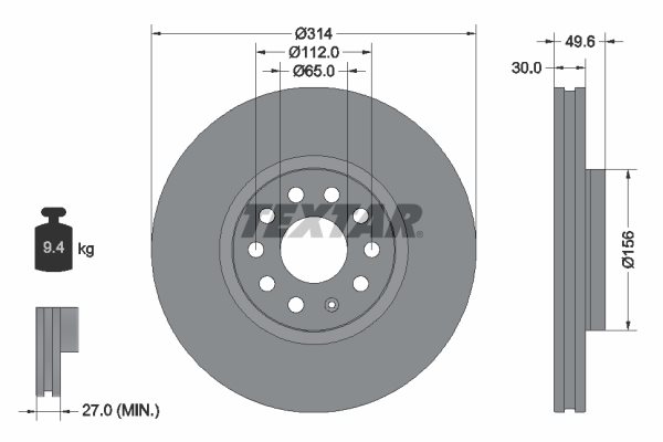 TARCZA HAM. SKODA P. KODIAQ 1,4-2,0 TSI 16- 92232405 TEXTAR