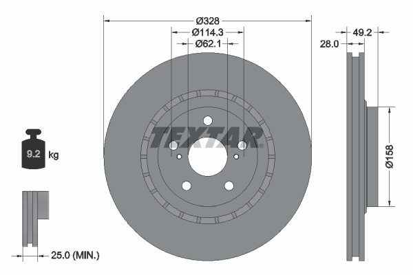 TARCZA HAM. LEXUS P. RX/NX 09- 92259405 TEXTAR