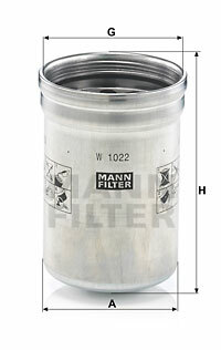 Filtr oleju W 1022 MANN-FILTER MANN+HUMMEL GMBH