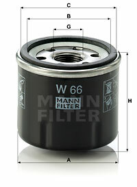 Filtr oleju W 66 MANN-FILTER MANN+HUMMEL GMBH