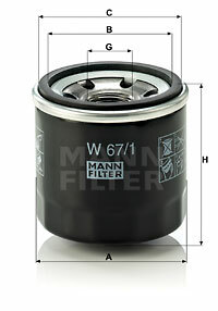 Filtr oleju W 67/1 MANN-FILTER MANN+HUMMEL GMBH