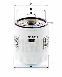 Filtr oleju W 7015 MANN-FILTER MANN+HUMMEL GMBH