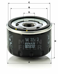 Filtr oleju W 75/3 MANN-FILTER MANN+HUMMEL GMBH