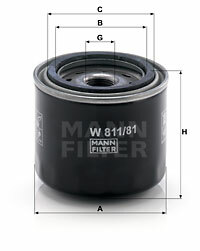 Filtr oleju W 811/81 MANN-FILTER MANN+HUMMEL GMBH