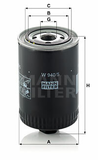 Filtr W 940/5 MANN-FILTER MANN+HUMMEL GMBH