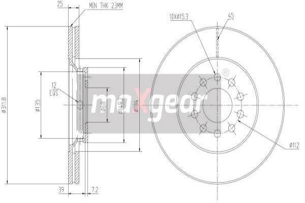 Tarcza hamulcowa 19-0760 MAXGEAR