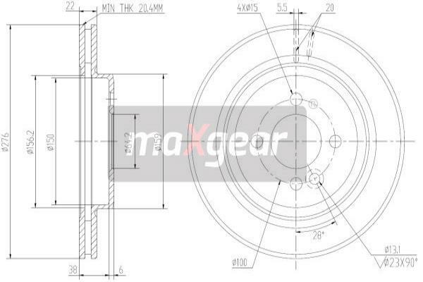 Tarcza hamulcowa 19-2564 MAXGEAR