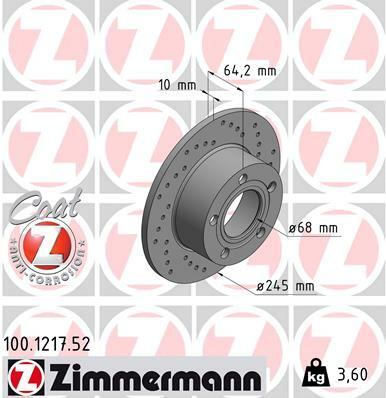 Tarcza hamulcowa, SPORT COAT Z 100.1217.52 ZIMMERMANN