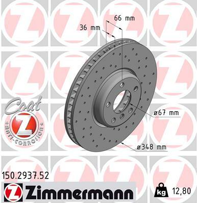 Tarcza hamulcowa, SPORT COAT Z 150.2937.52 ZIMMERMANN