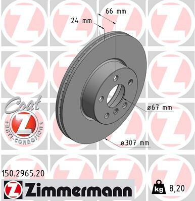 Tarcza hamulcowa, COAT Z 150.2965.20 ZIMMERMANN