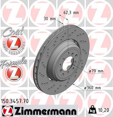 Tarcza hamulcowa, FORMULA Z COAT Z 150.3457.70 ZIMMERMANN