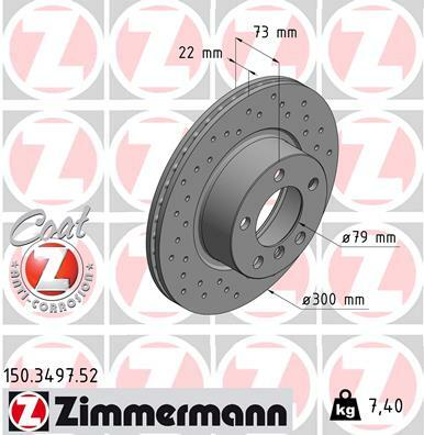 Tarcza hamulcowa, SPORT COAT Z 150.3497.52 ZIMMERMANN