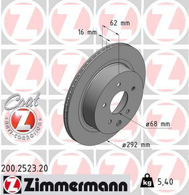 Tarcza hamulcowa, COAT Z 200.2523.20 ZIMMERMANN