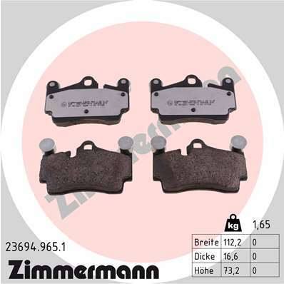 Klocki hamulcowe - komplet, rd:z 23694.965.1 ZIMMERMANN