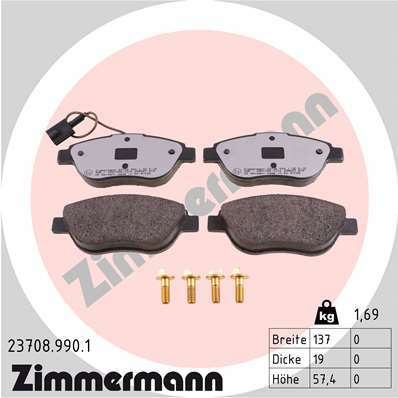 Klocki hamulcowe - komplet, rd:z 23708.990.1 ZIMMERMANN