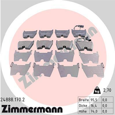 Klocki hamulcowe - komplet 24888.170.2 ZIMMERMANN