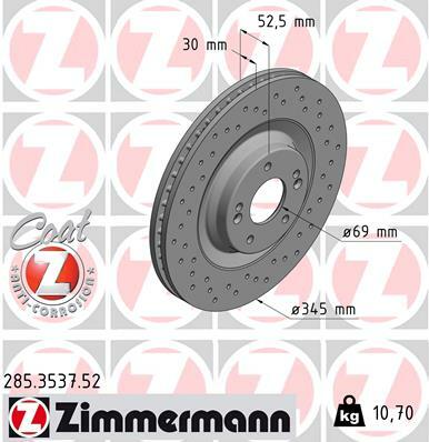 Tarcza hamulcowa, SPORT COAT Z 285.3537.52 ZIMMERMANN