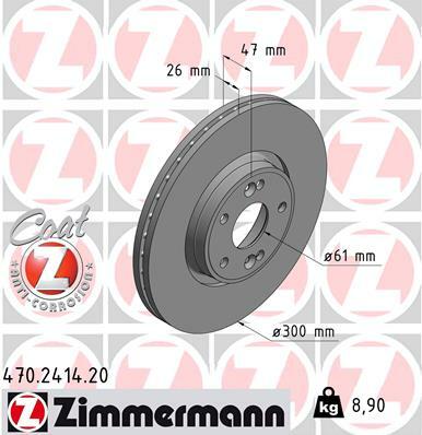 Tarcza hamulcowa, COAT Z 470.2414.20 ZIMMERMANN