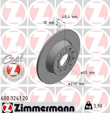 Tarcza hamulcowa, COAT Z 600.3241.20 ZIMMERMANN