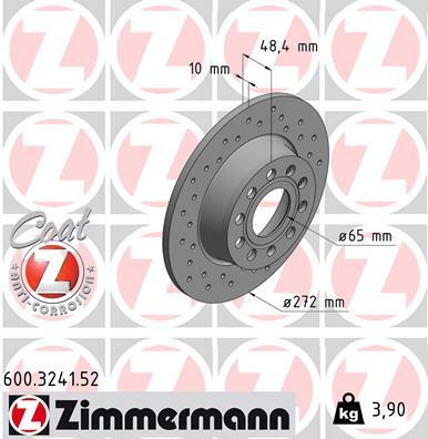 Tarcza hamulcowa, SPORT COAT Z 600.3241.52 ZIMMERMANN