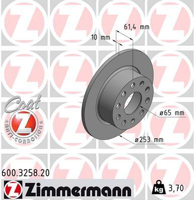 Tarcza hamulcowa, COAT Z 600.3258.20 ZIMMERMANN