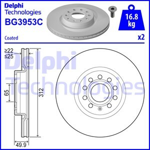 Tarcza hamulcowa BG3953C DELPHI