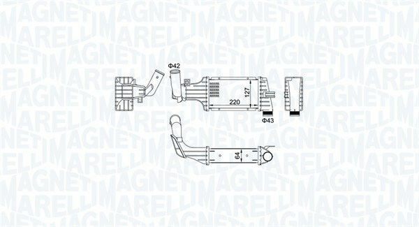 Chłodnica powietrza doładowującego 351319204160 MAGNETI MARELLI